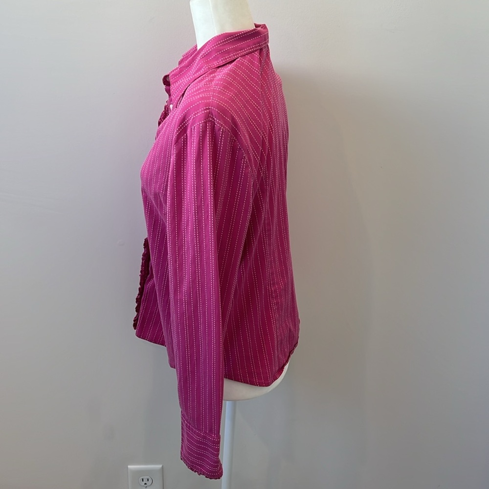 Lilly Pulitzer Women's Long Sleeve Button Front Ruffle Shirt Size 8 - Picture 4 of 6